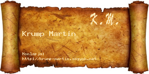 Krump Martin névjegykártya